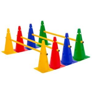 Adjustable Hurdle Pack of 6 Cone 3 Pole (9 inch Cones with 2.5 feet Pole)